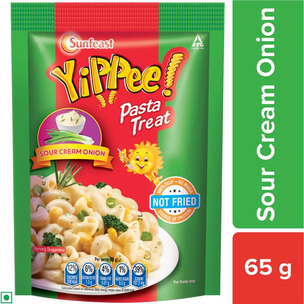 Sunfeast Yippee Pasta Treat Sour Cream Onion - 65gm  INDIAN -182388457