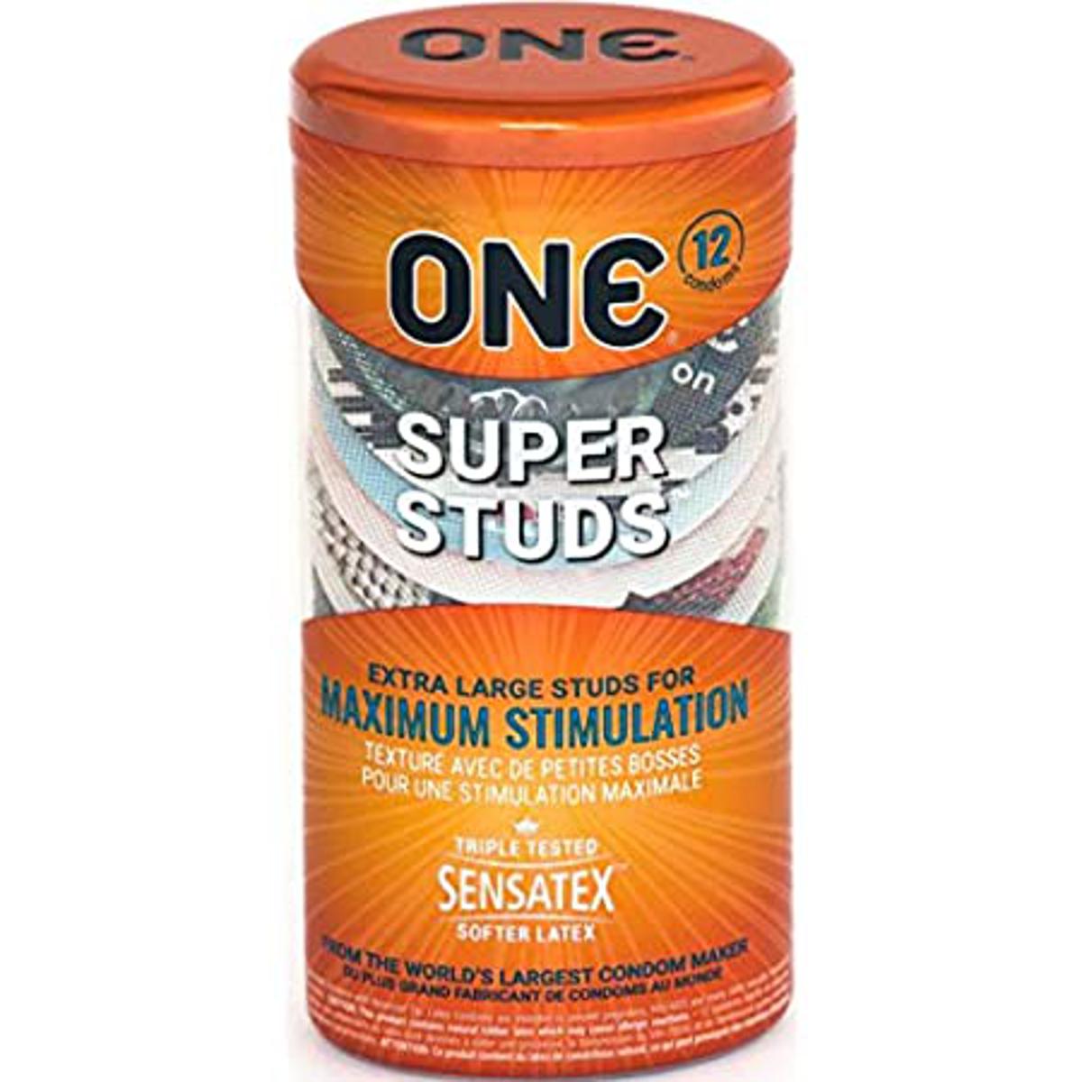 ONE Super Studs Ribbed Studded Lubricated Latex Condoms 12P MALAYSIA -177530150