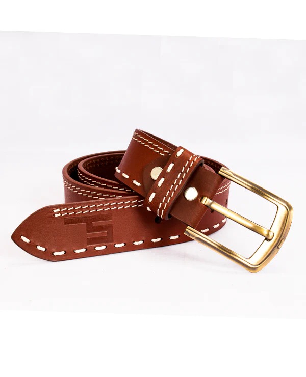 GENTS LEATHER BELT (BROWN) 64906 INDIAN SREELEATHER 320093620