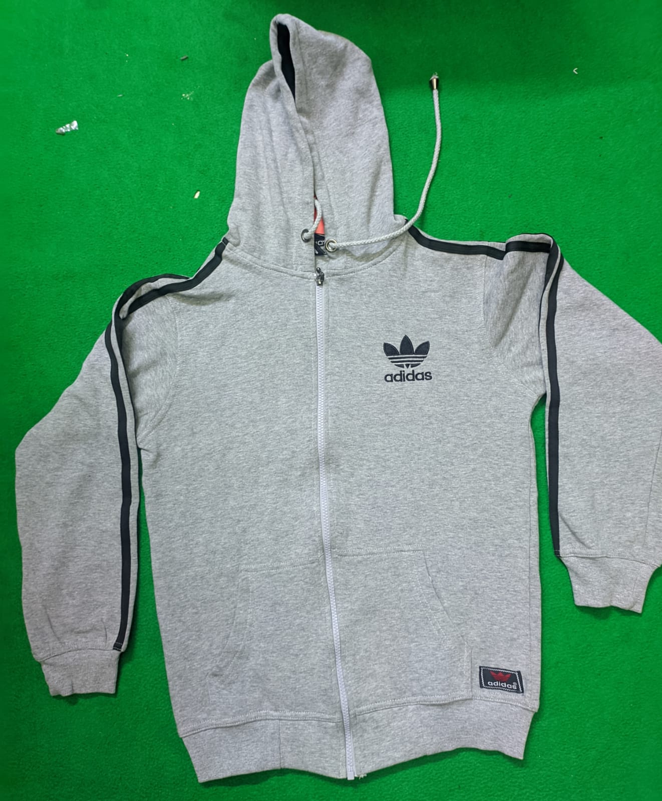 Adidas Hoodie Stylish Zipper For Men GRAY COLOUR Size - M
