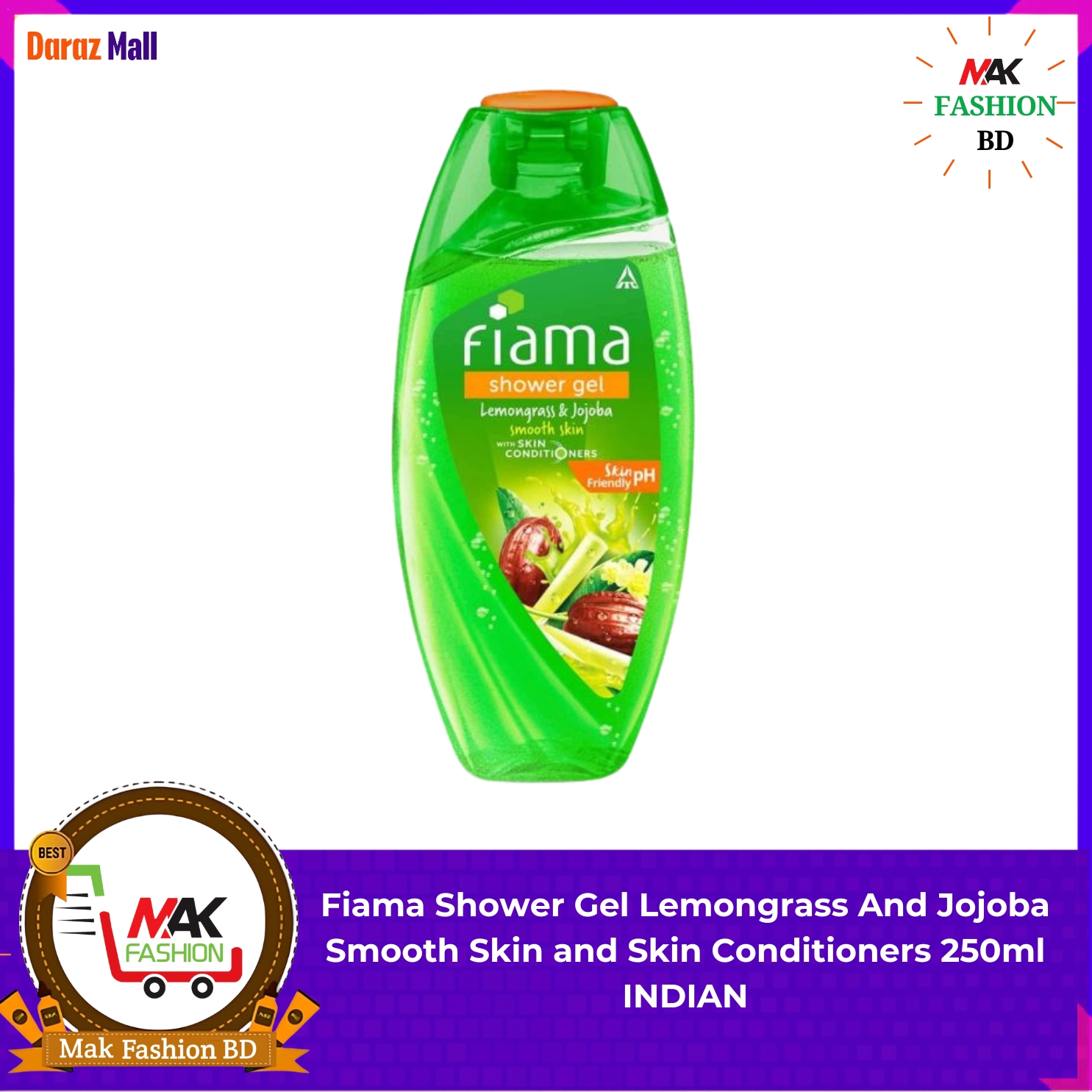 Fiama Shower Gel Lemongrass And Jojoba Smooth Skin and Skin Conditioners 250 ML INDIAN  -202751329