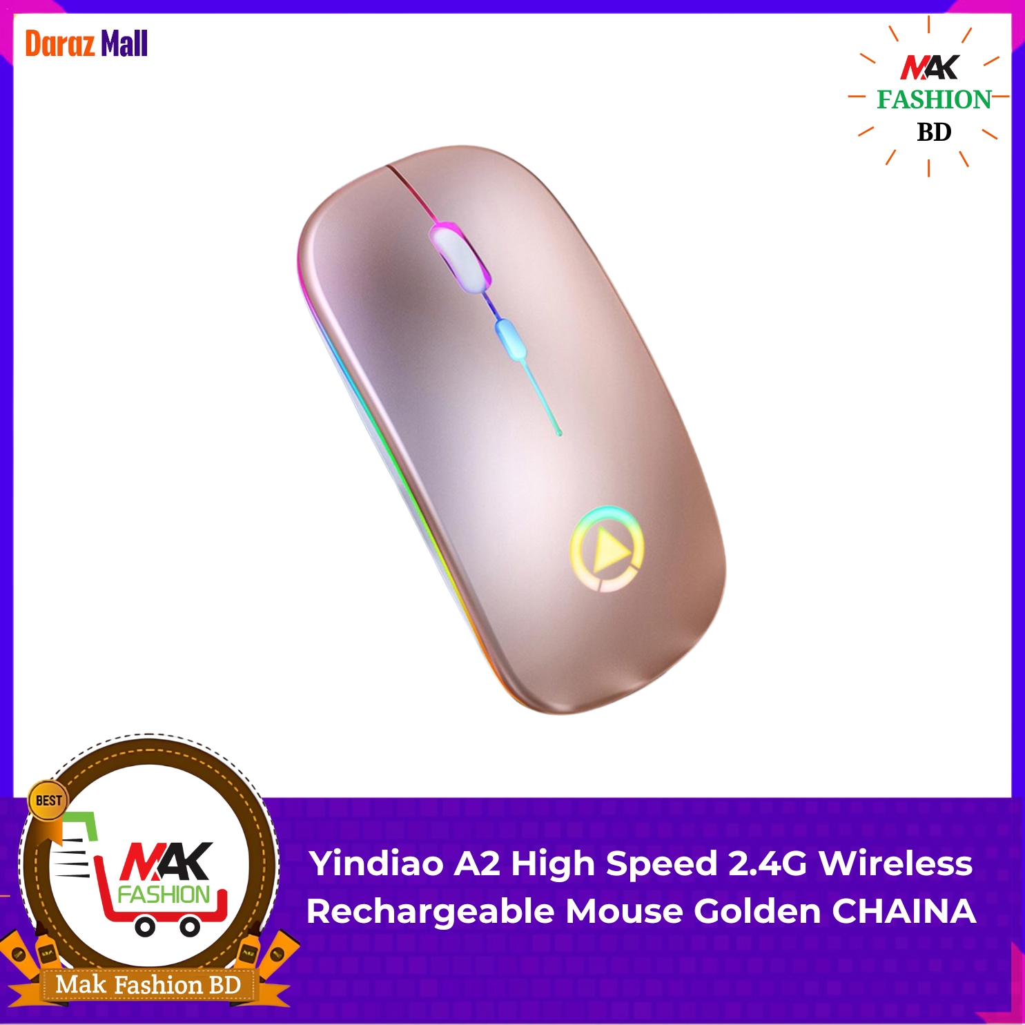 Yindiao A2 High Speed 2.4G Wireless Rechargeable Mouse 277849597