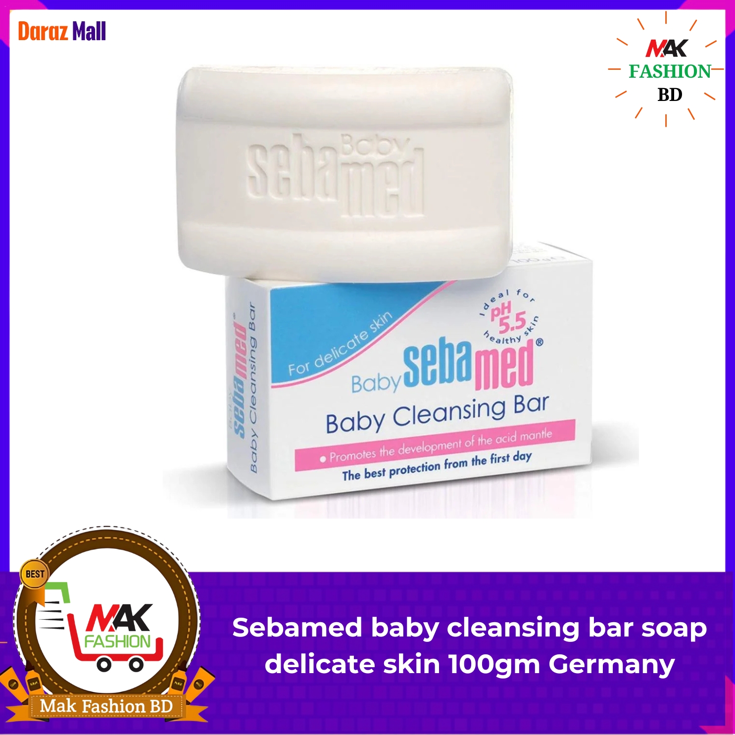 Sebamed baby cleansing bar soap delicate skin 100gm GERMANY  289714520