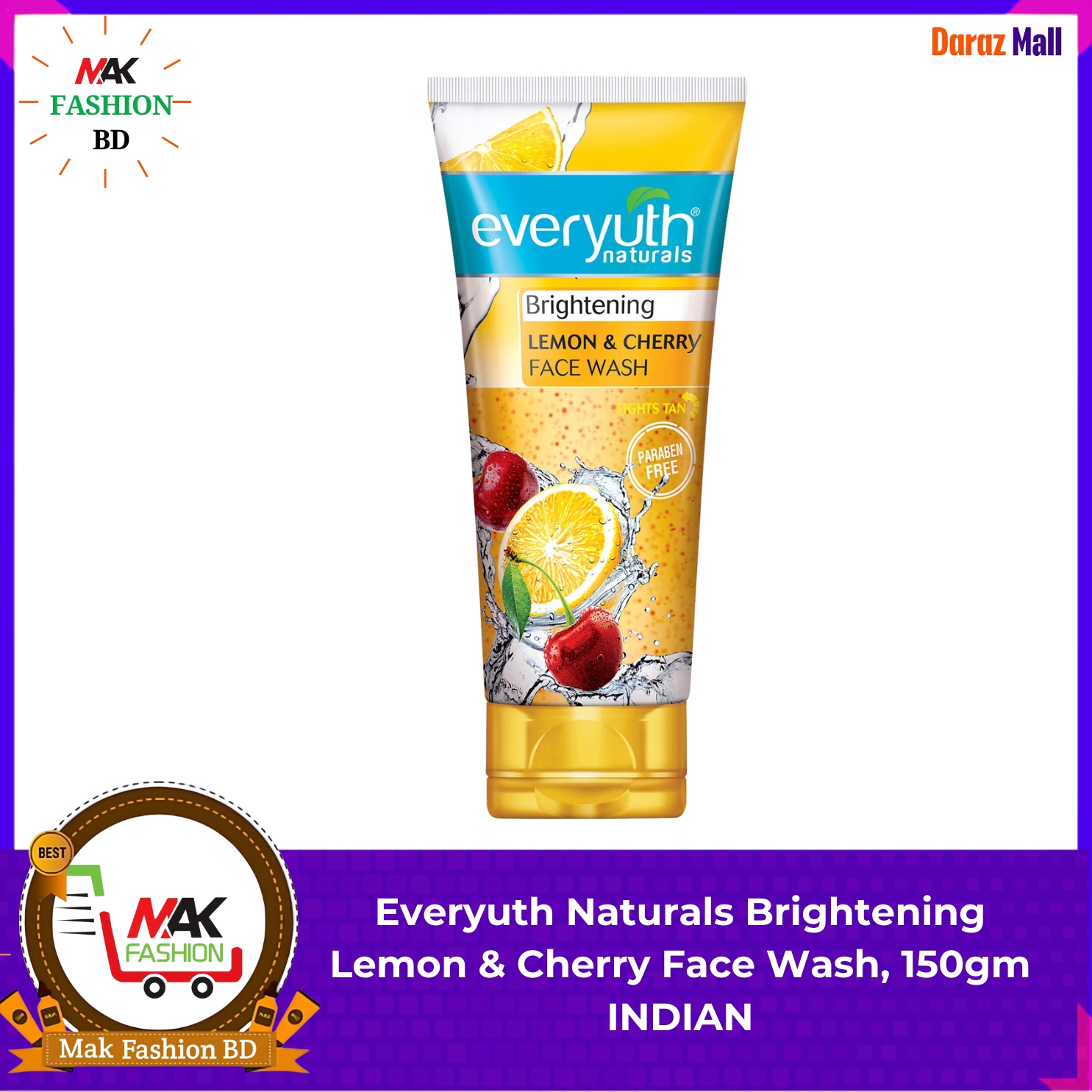 Everyuth Naturals Brightening Lemon & Cherry Face Wash 150gm INDIAN 308883635