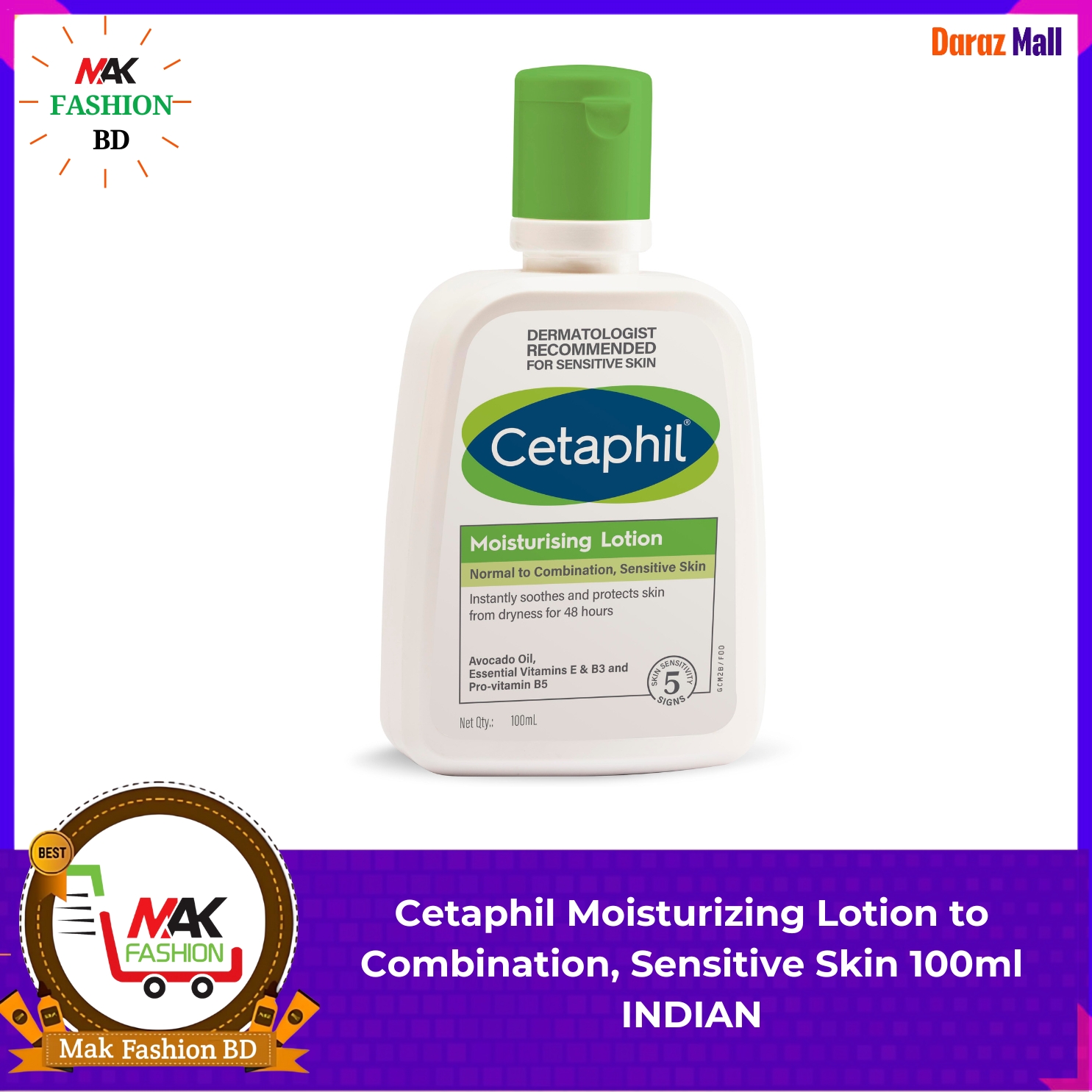 Cetaphil Moisturizing Lotion to Combination Sensitive Skin 100ml INDIAN  309275927
