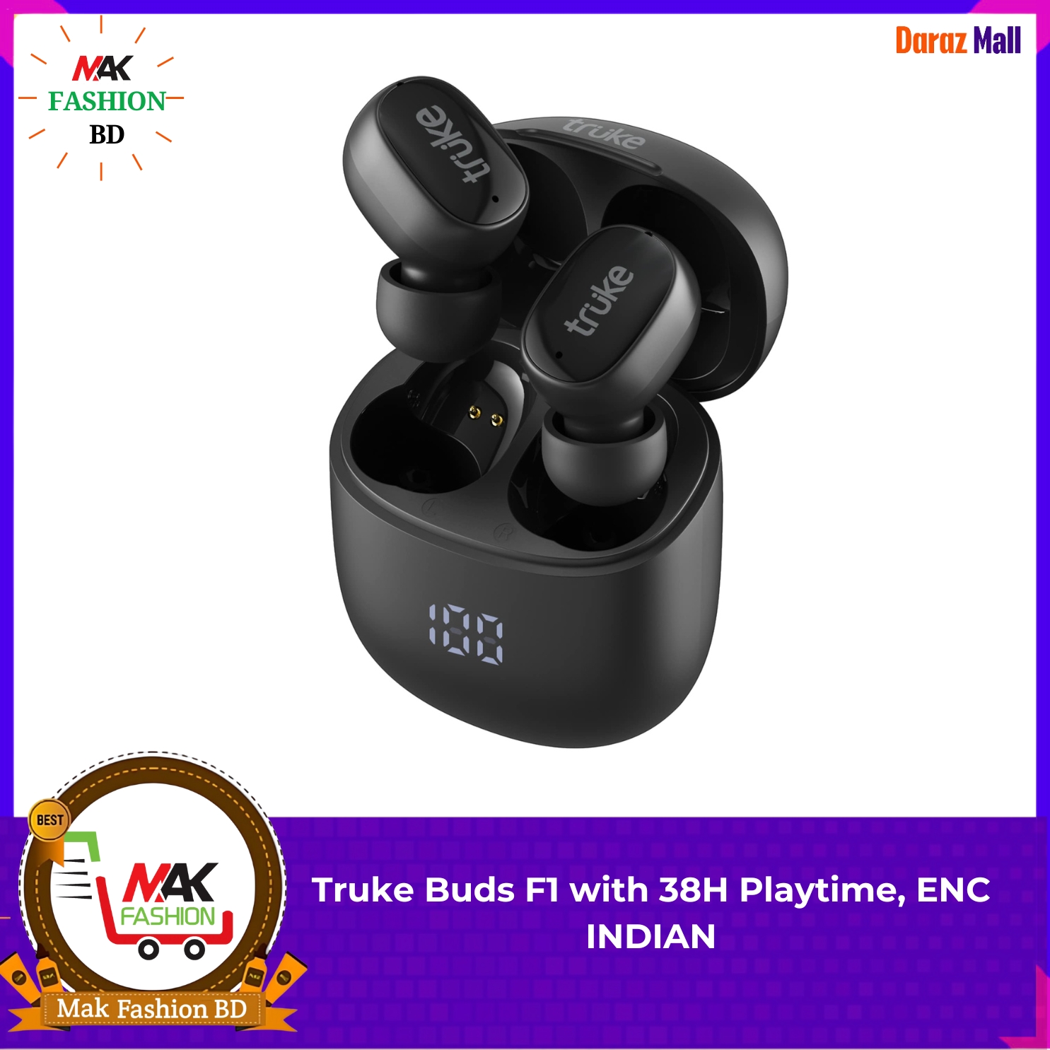 Truke Buds F1 with 38H Playtime, ENC INDIAN  309825744