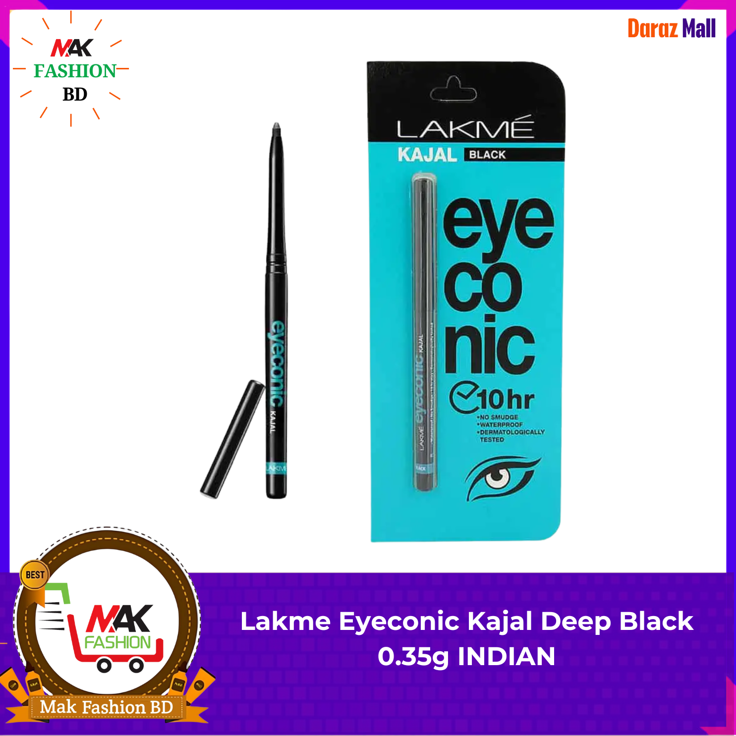 Lakme Eyeconic Kajal Deep Black 0.35g INDIAN 320208754