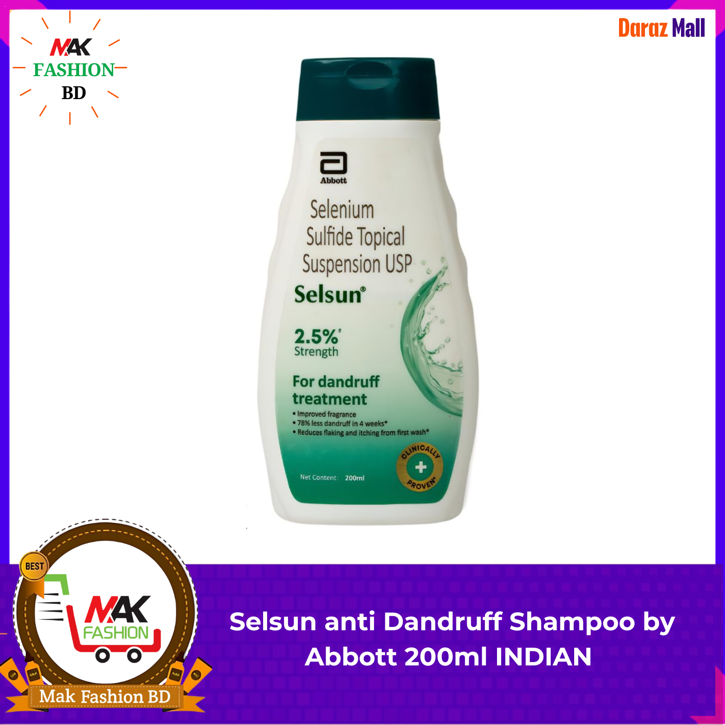 Selsun anti Dandruff Shampoo by Abbott 200ml INDIAN 322579836