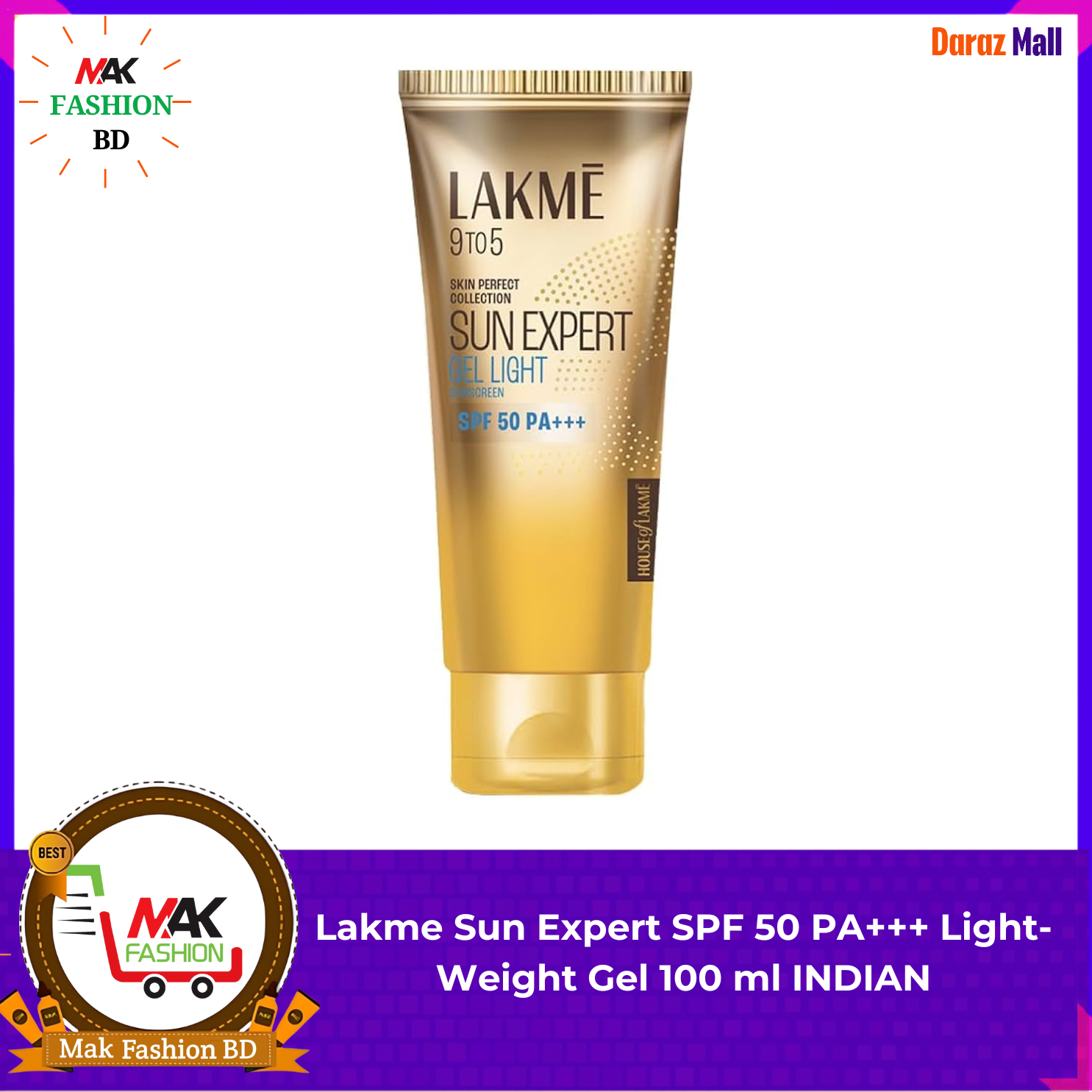 Lakme Sun Expert SPF 50 PA+++ Light Weight Gel 100ml INDIAN 324096410