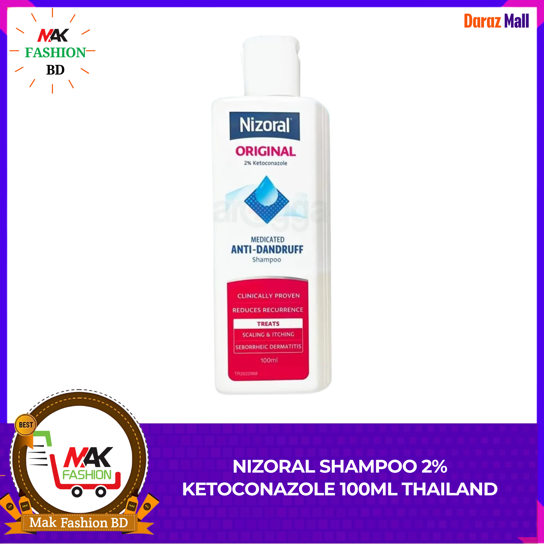 Nizoral Shampoo 2% Ketoconazole 100ml Thailand  325225457