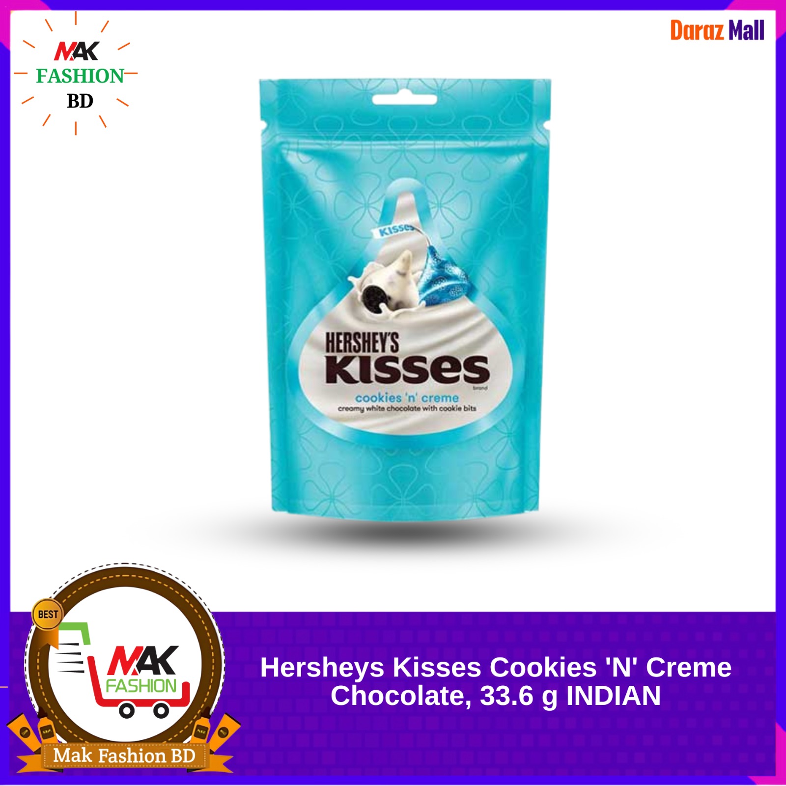 Hersheys Kisses Cookies N Creme Chocolate 33.6g INDIAN  327698572