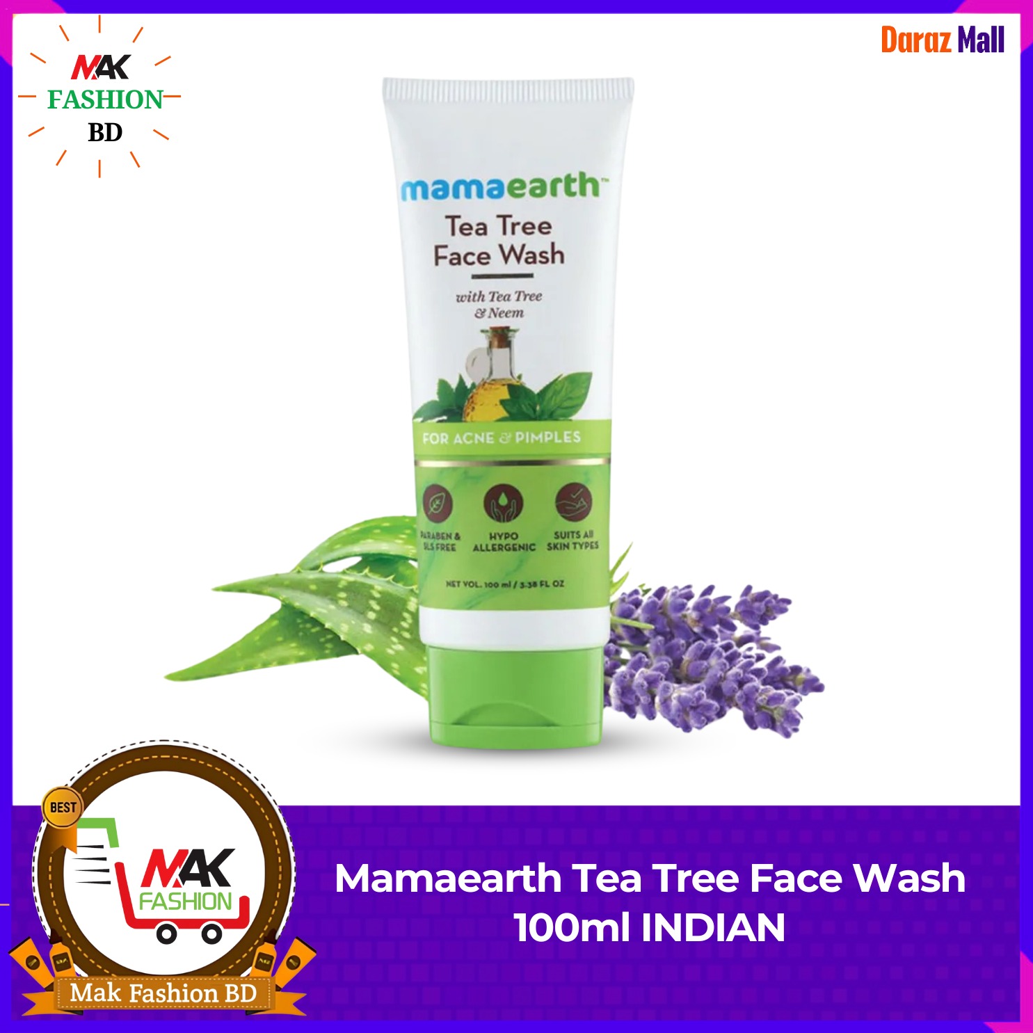 Mamaearth Tea Tree Face Wash 100ml INDIAN  362779862