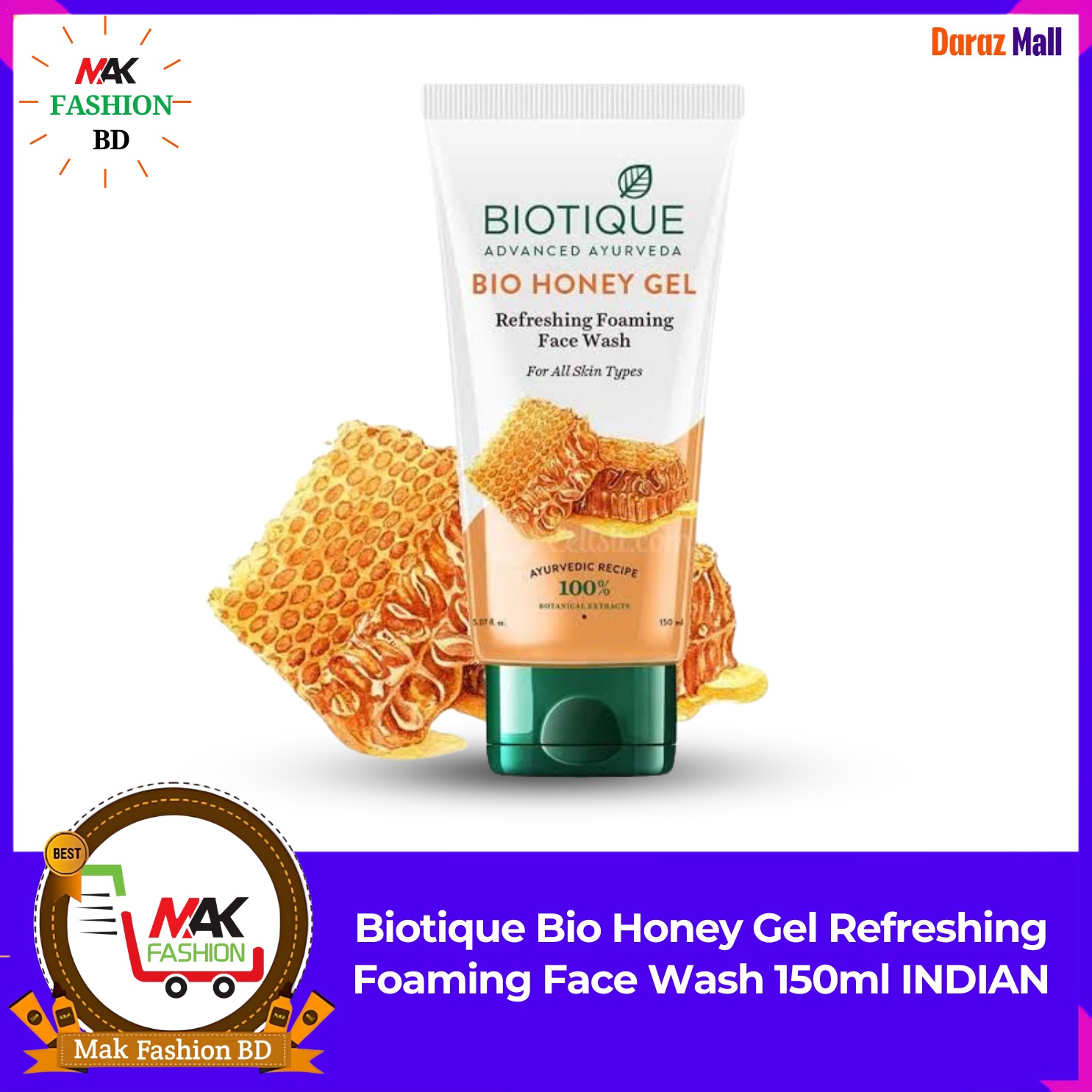 Biotique Bio Honey Gel Refreshing Foaming Face Wash 150ml INDIAN 335927987