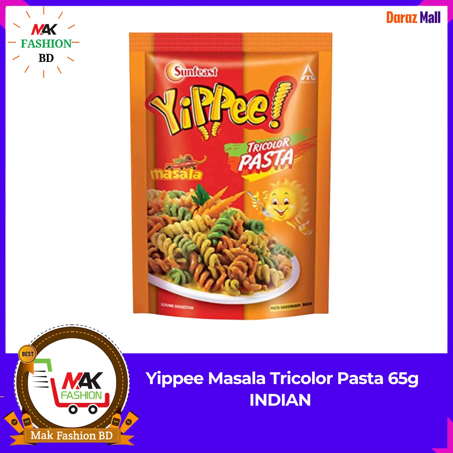 Yippee Masala Tricolor Pasta 65g INDIAN  339127318