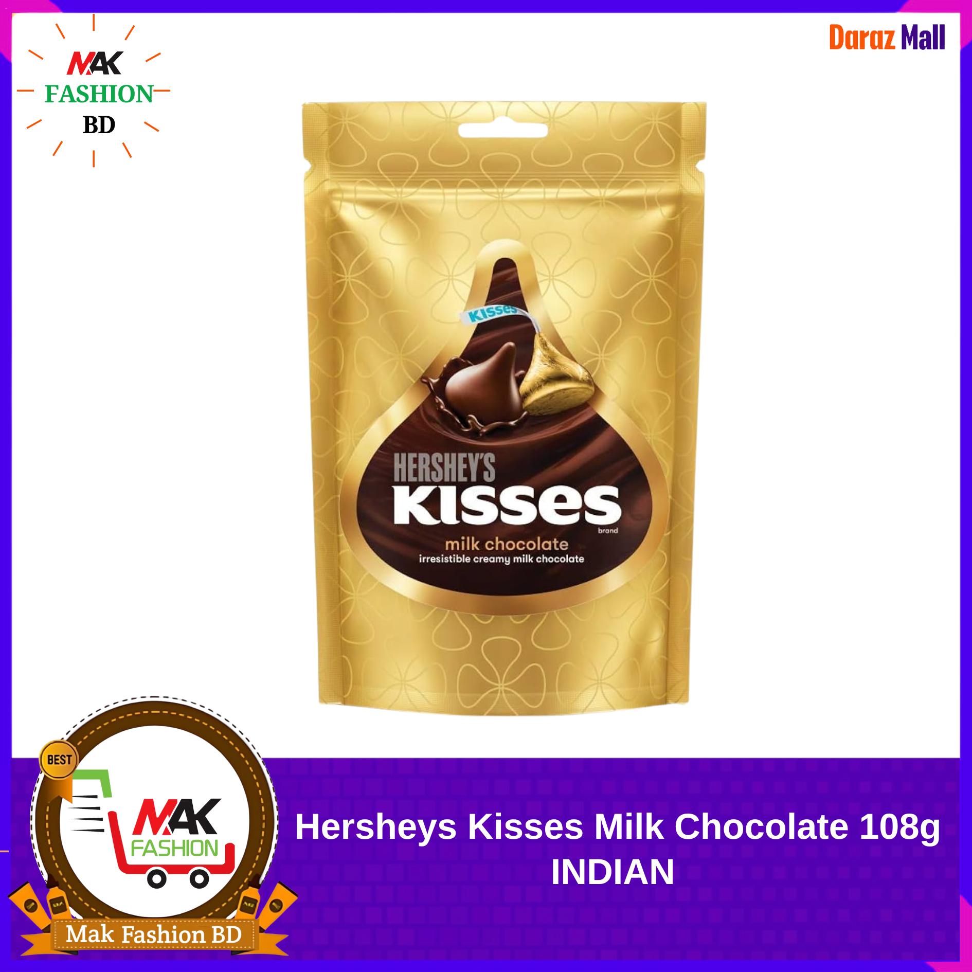 Hersheys Kisses Milk Chocolate 108g INDIAN 526978070