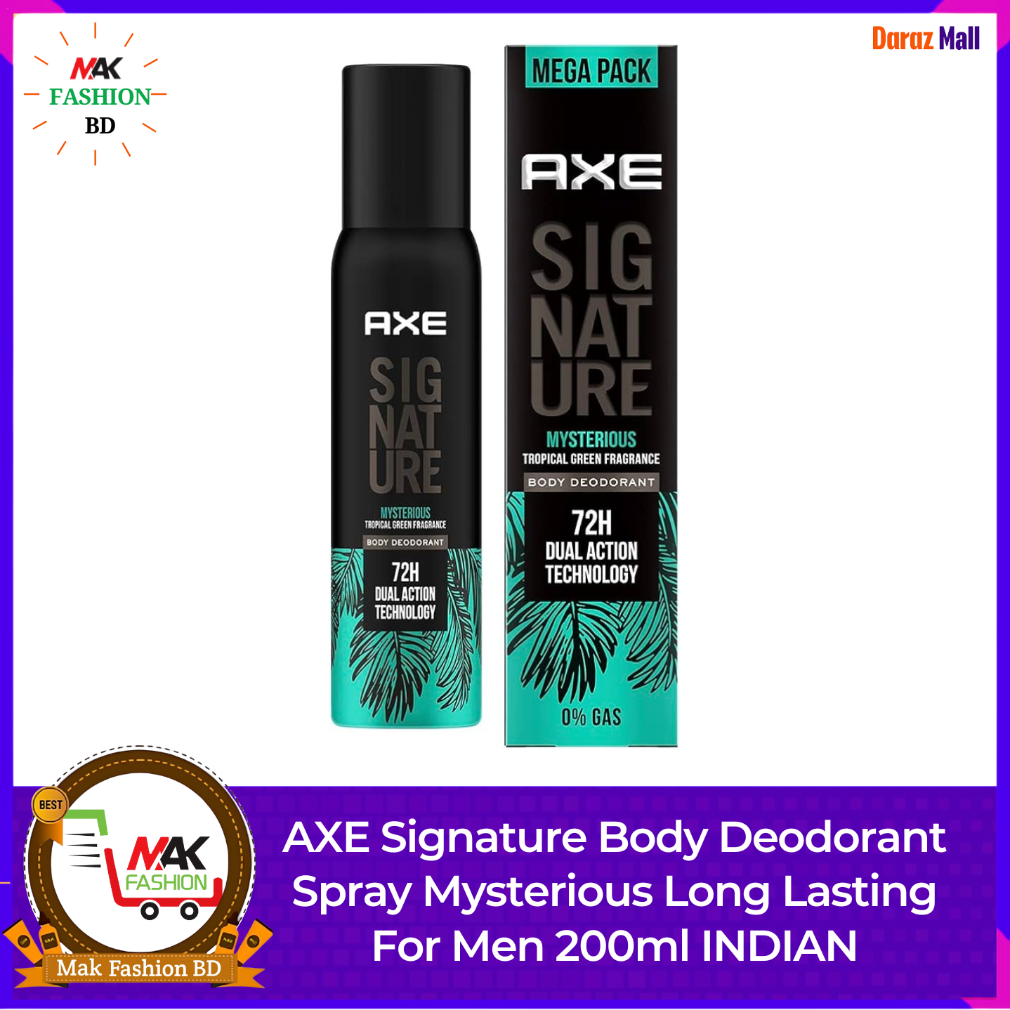Axe Signature Body Deodorant Spray Mysterious Long Lasting No Gas For Men 200ml INDIAN  474530133