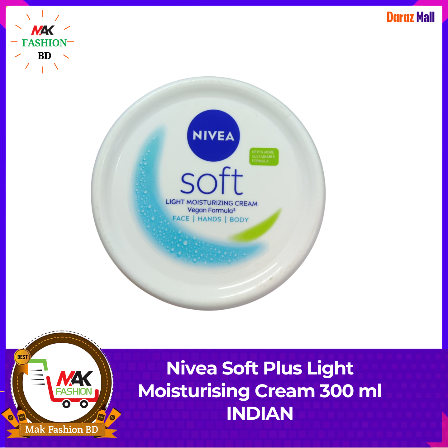 Nivea Soft Plus Light Moisturising Cream 300ml INDIAN 459989457