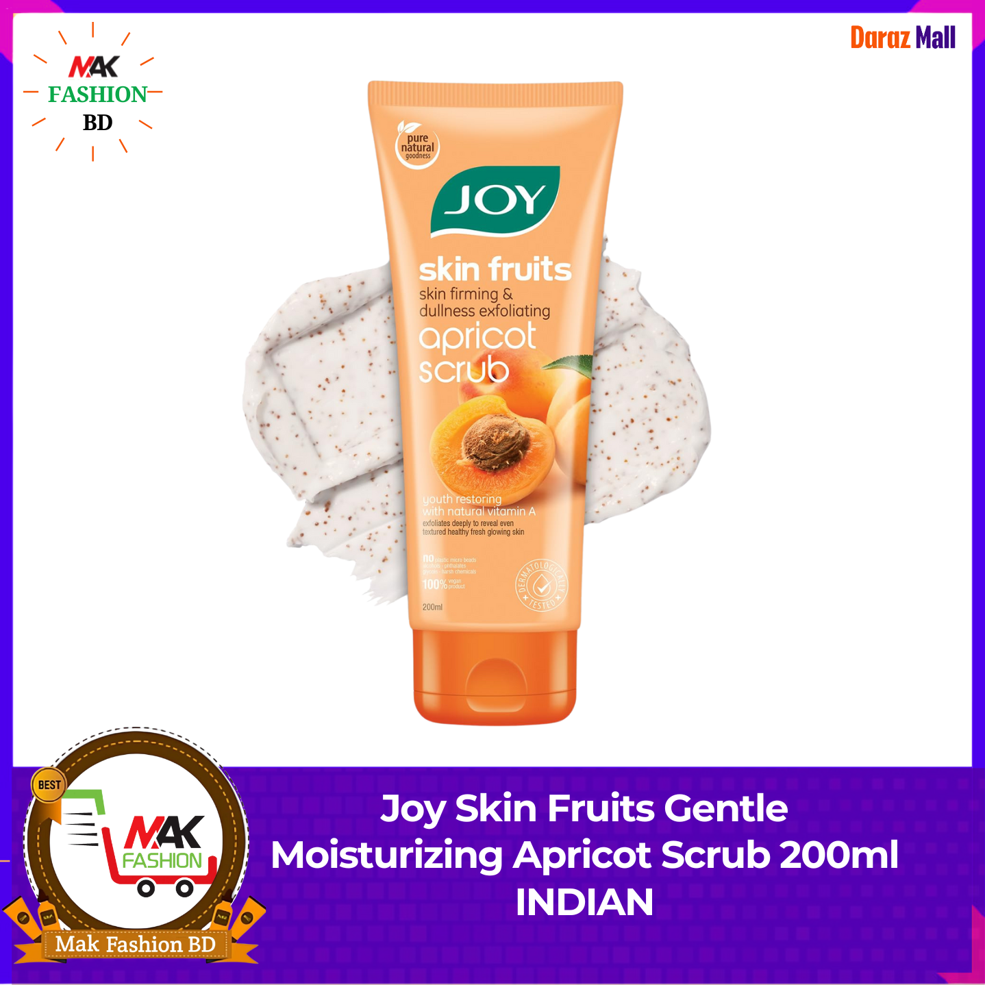 Joy Skin Fruits Gentle Moisturizing Apricot Scrub 200ml INDIAN  452320253