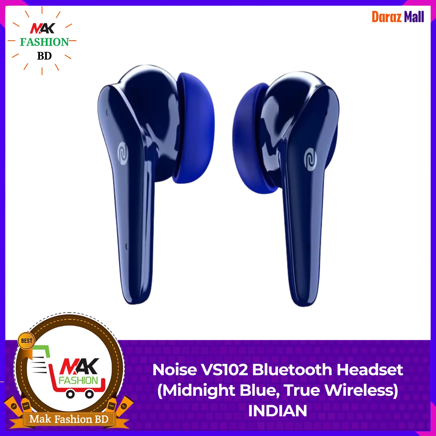 Noise VS102 Bluetooth Headset Midnight Blue True Wireless INDIAN  425697837