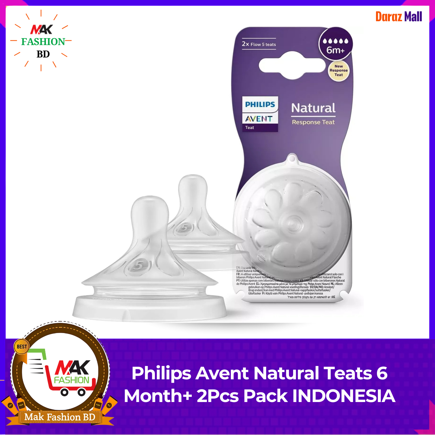 Philips Avent Natural Teats 6 Month+ 2Pcs Pack INDONESIA  377408036