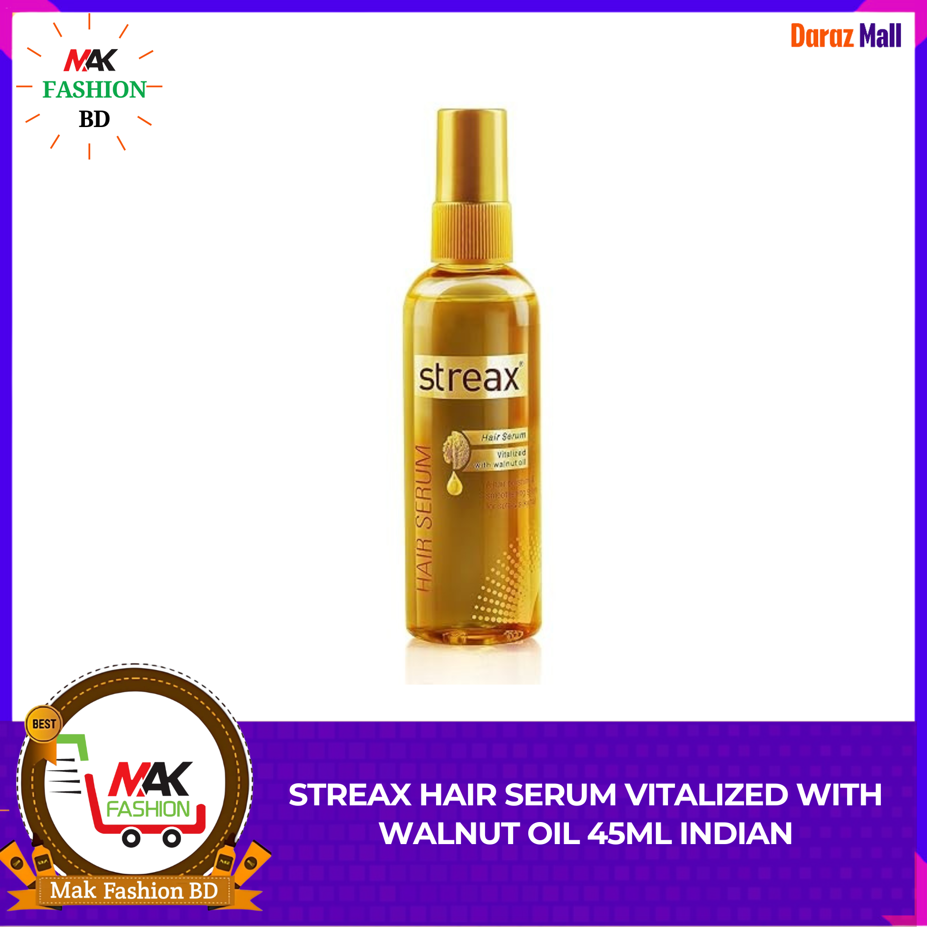 Streax Hair Serum Vitalized with Walnut Oil 45ml INDIAN 325224148