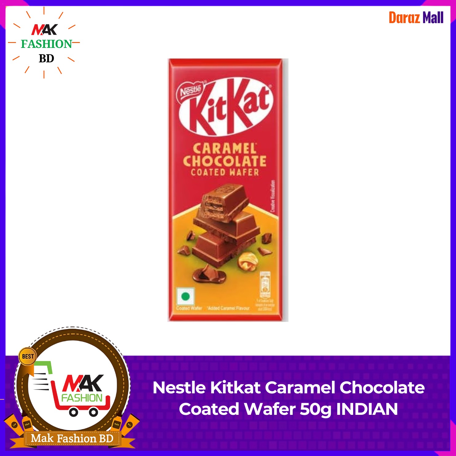 Nestle Kitkat Caramel Chocolate Coated Wafer 50g INDIAN 325539131