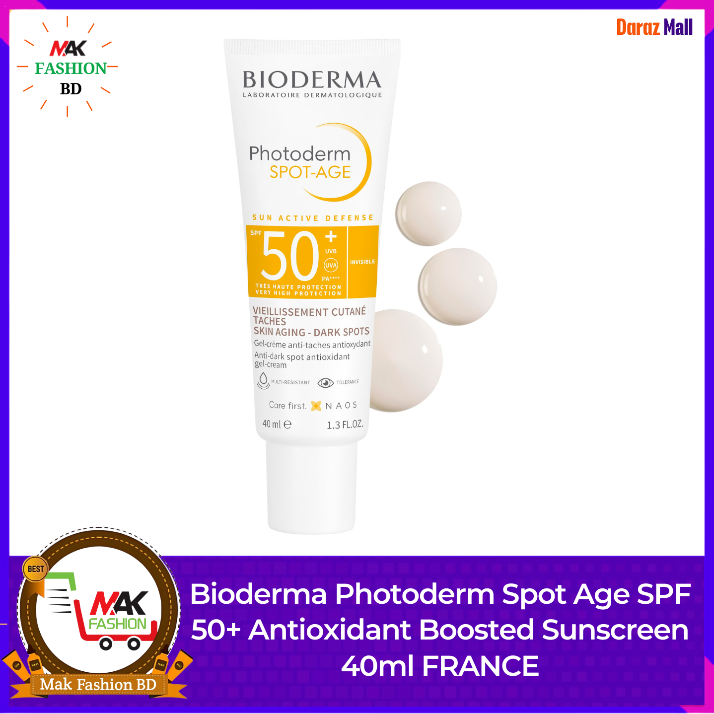 Bioderma Photoderm Spot Age SPF 50+ Antioxidant Boosted Sunscreen 40ml FRANCE 526251934