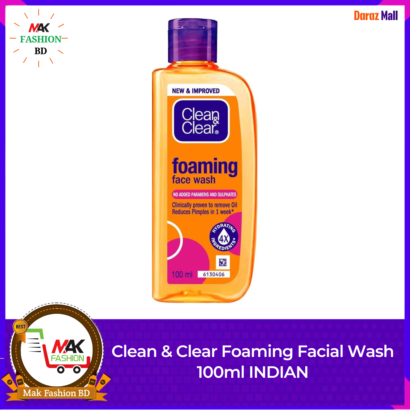 Clean & Clear Foaming Facial Wash 100ml INDIAN 526433940