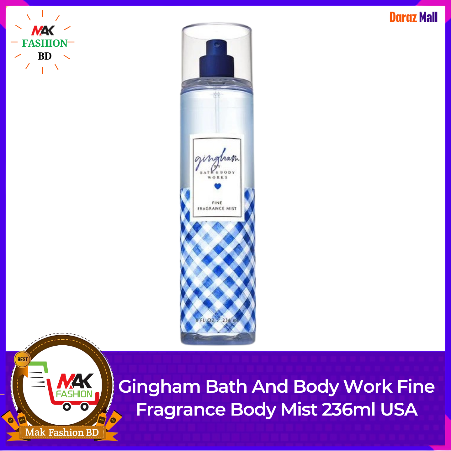Bath & Body Work Gingham Fine Fragrance Body Mist 236ml USA 528107936