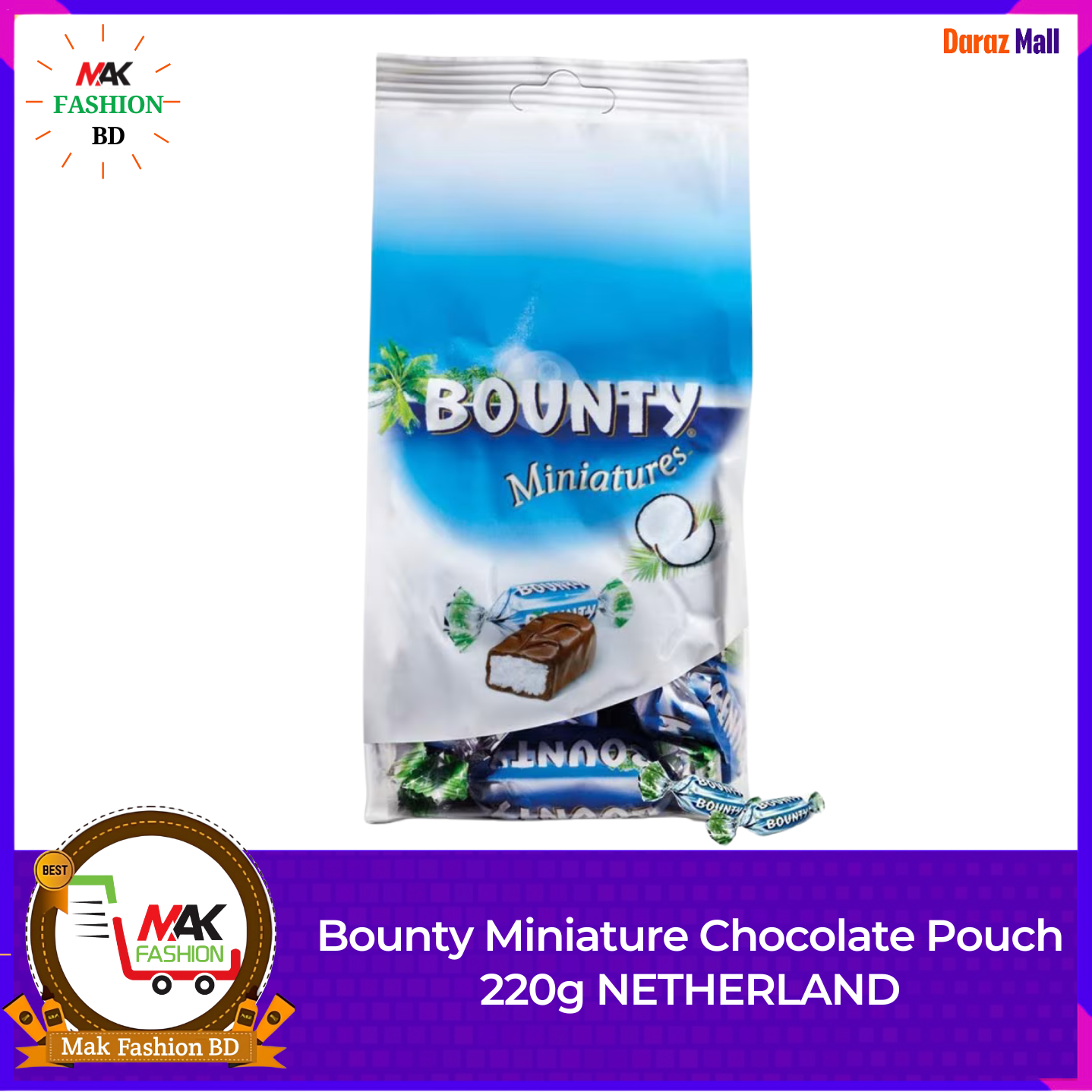 Bounty Miniature Chocolate Pouch 220g NETHERLAND 313615874