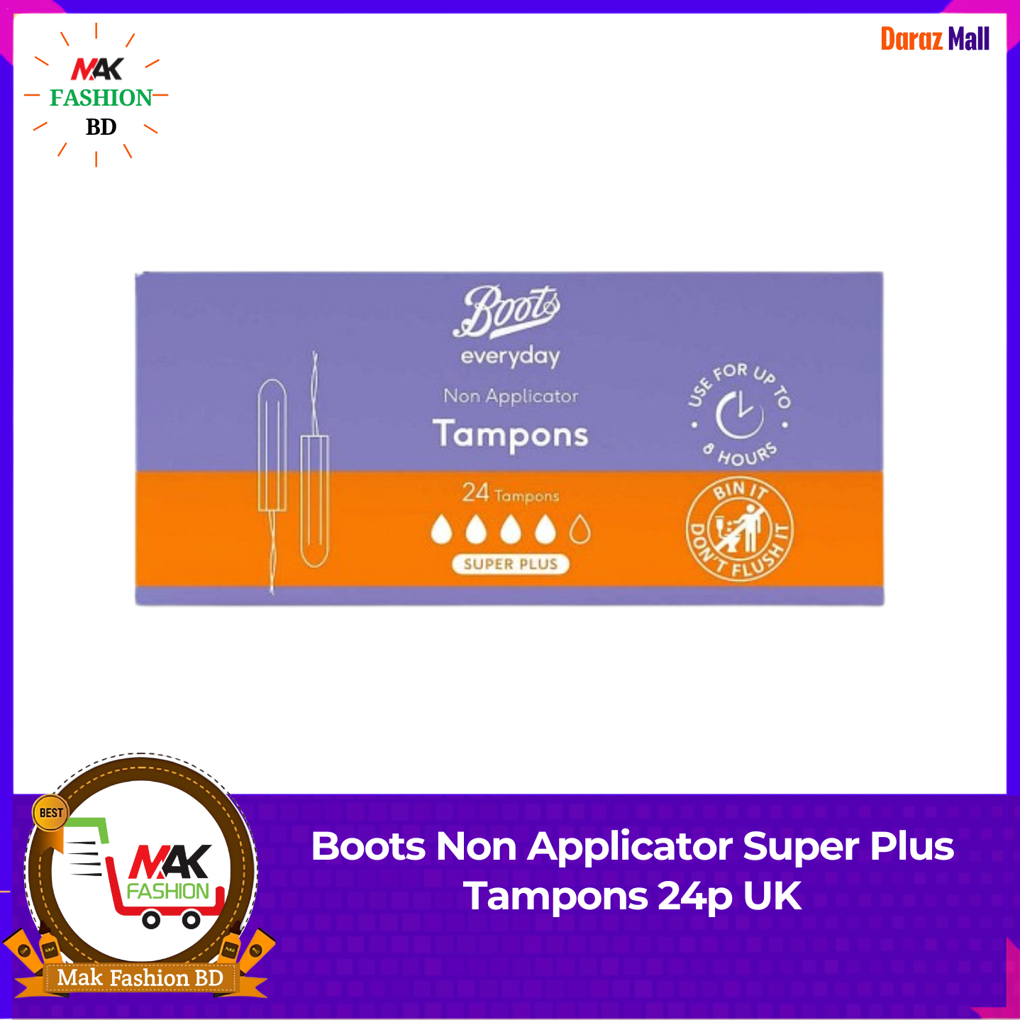 Boots Non Applicator Super Plus Tampons - 24p UK -324960930