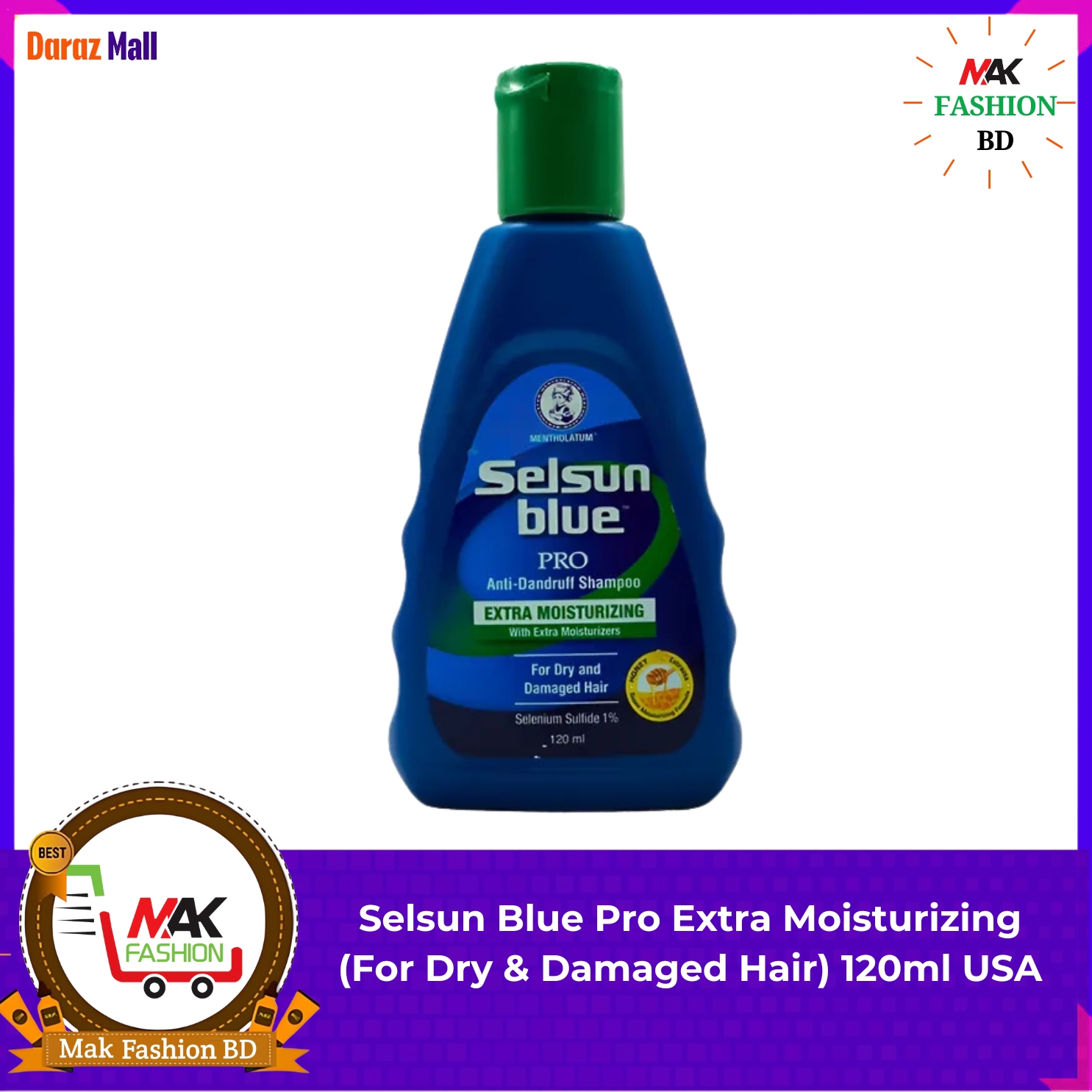 Selsun Blue Pro Extra Moisturizing (For Dry & Damaged Hair) 120ml USA -207165507